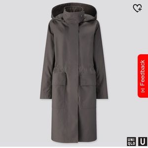 uniqlo women u blocktech hooded trench coat xs
